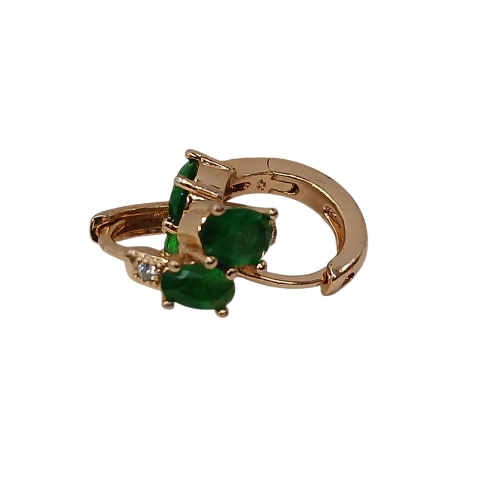 Chic Gold and Green Stone Earrings